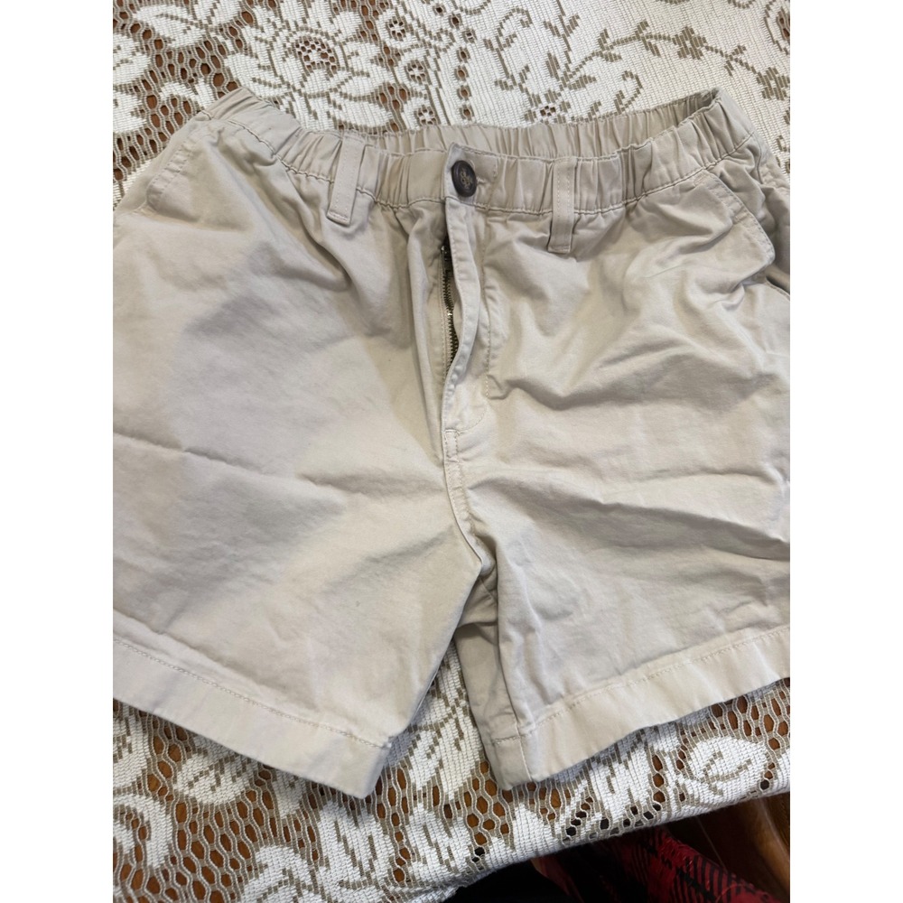 Chubbies Mens Khaki Chino Shorts Elastic Waist 5.5 Inch Inseam Tan Size Medium